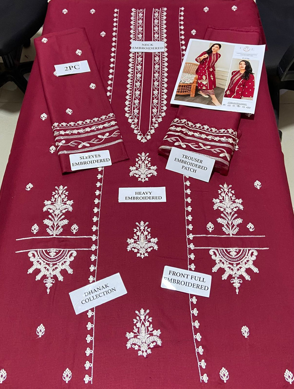 Premium Airjet Dhanak 2Pc Embroidered Winter Suit – Elegant & Warm Style for Women