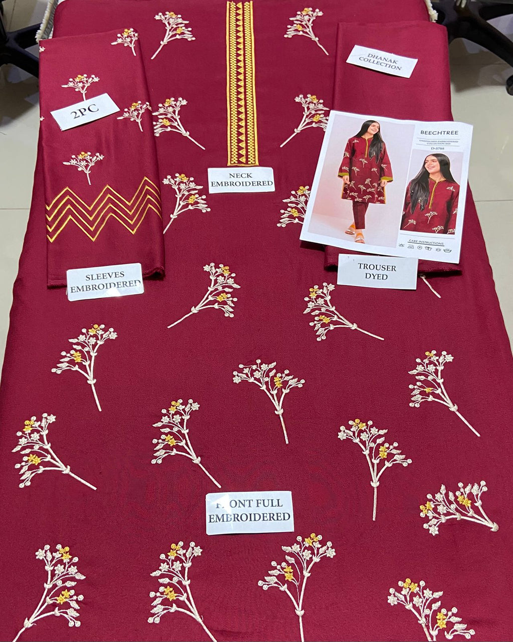 Premium Airjet Dhanak 2Pc Embroidered Winter Suit – Elegant & Warm Style for Women