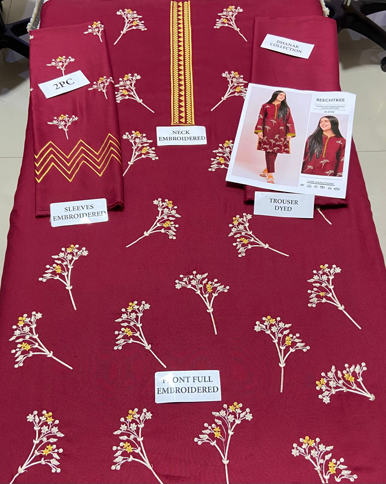 Premium Airjet Dhanak 2Pc Embroidered Winter Suit – Elegant & Warm Style for Women