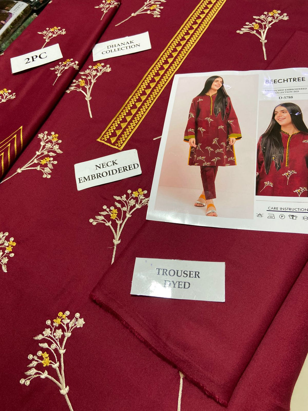 Premium Airjet Dhanak 2Pc Embroidered Winter Suit – Elegant & Warm Style for Women