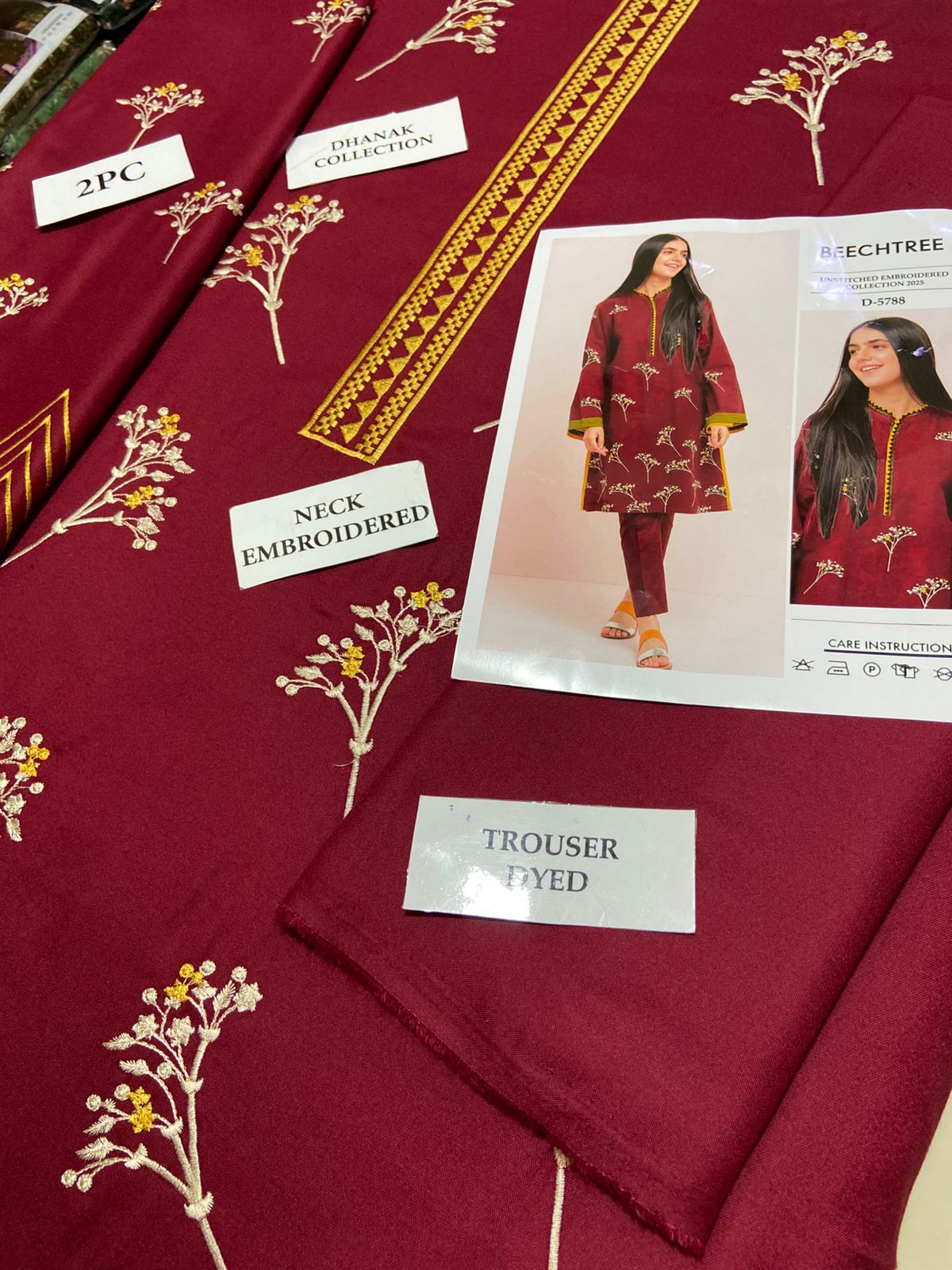 Premium Airjet Dhanak 2Pc Embroidered Winter Suit – Elegant & Warm Style for Women