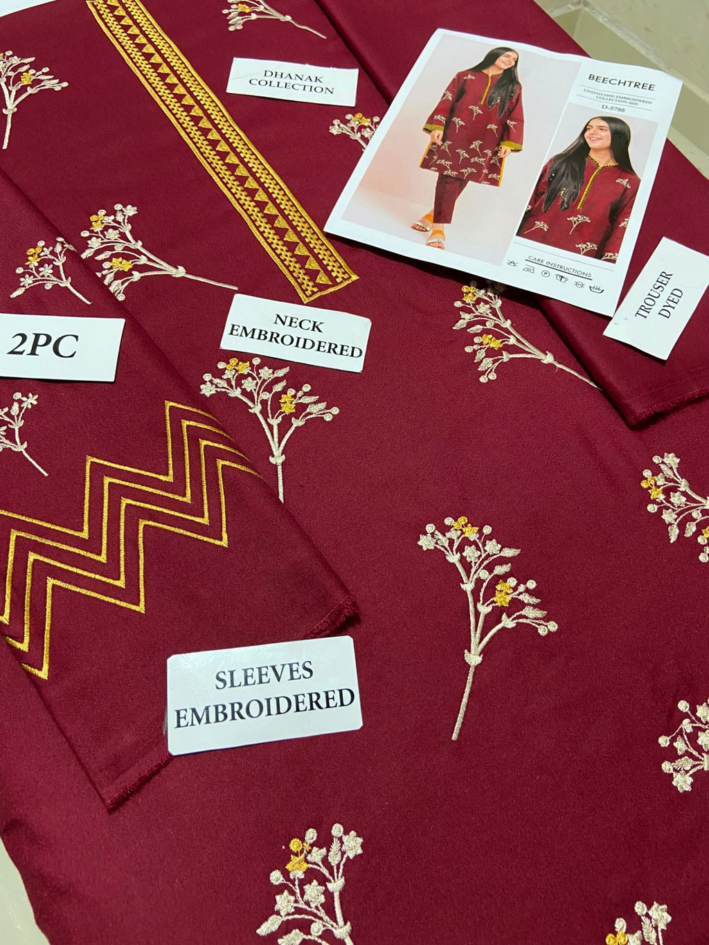 Premium Airjet Dhanak 2Pc Embroidered Winter Suit – Elegant & Warm Style for Women