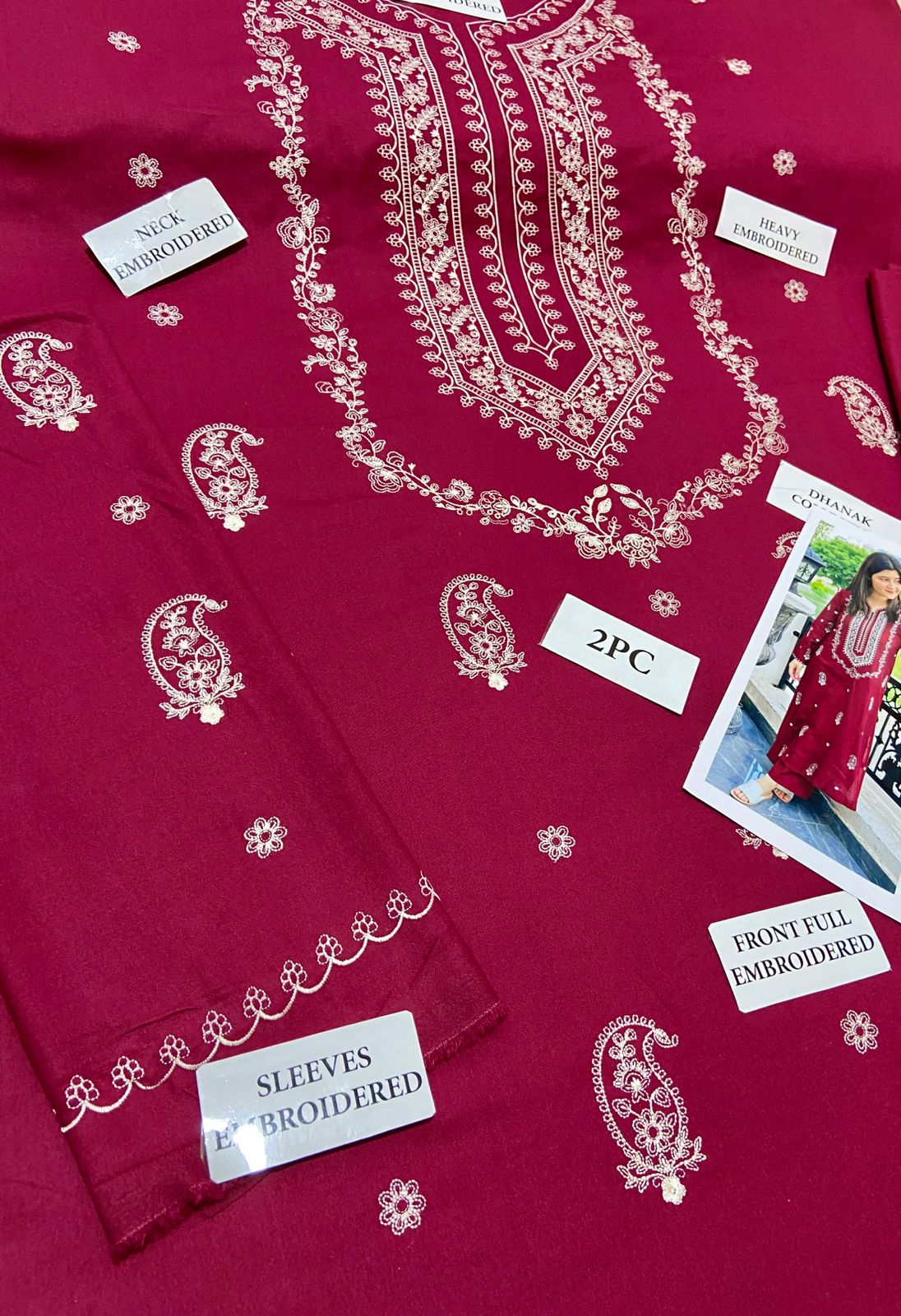 Premium Airjet Dhanak 2Pc Embroidered Winter Suit – Elegant & Warm Style for Women