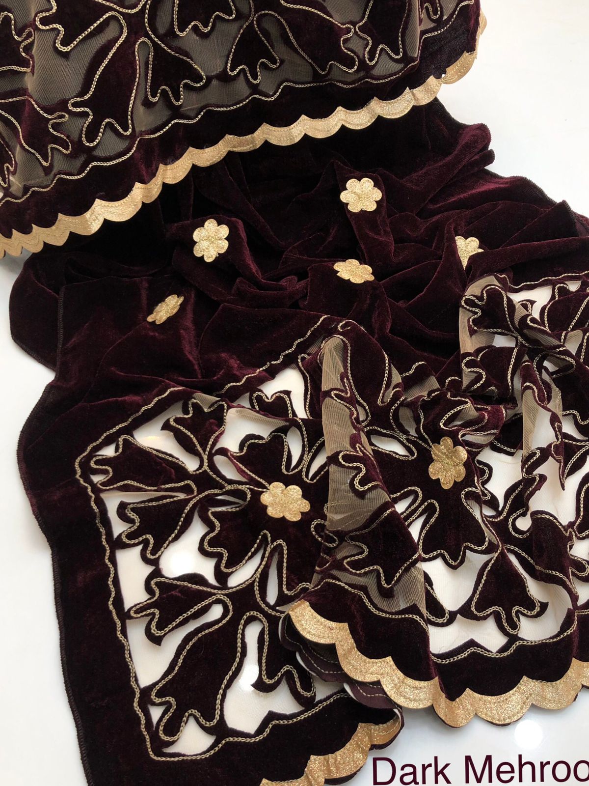 Luxury Micro Velvet Shawl with Double-Sided Heavy Laser Cut Aari Embroidery – Winter Collection 2025