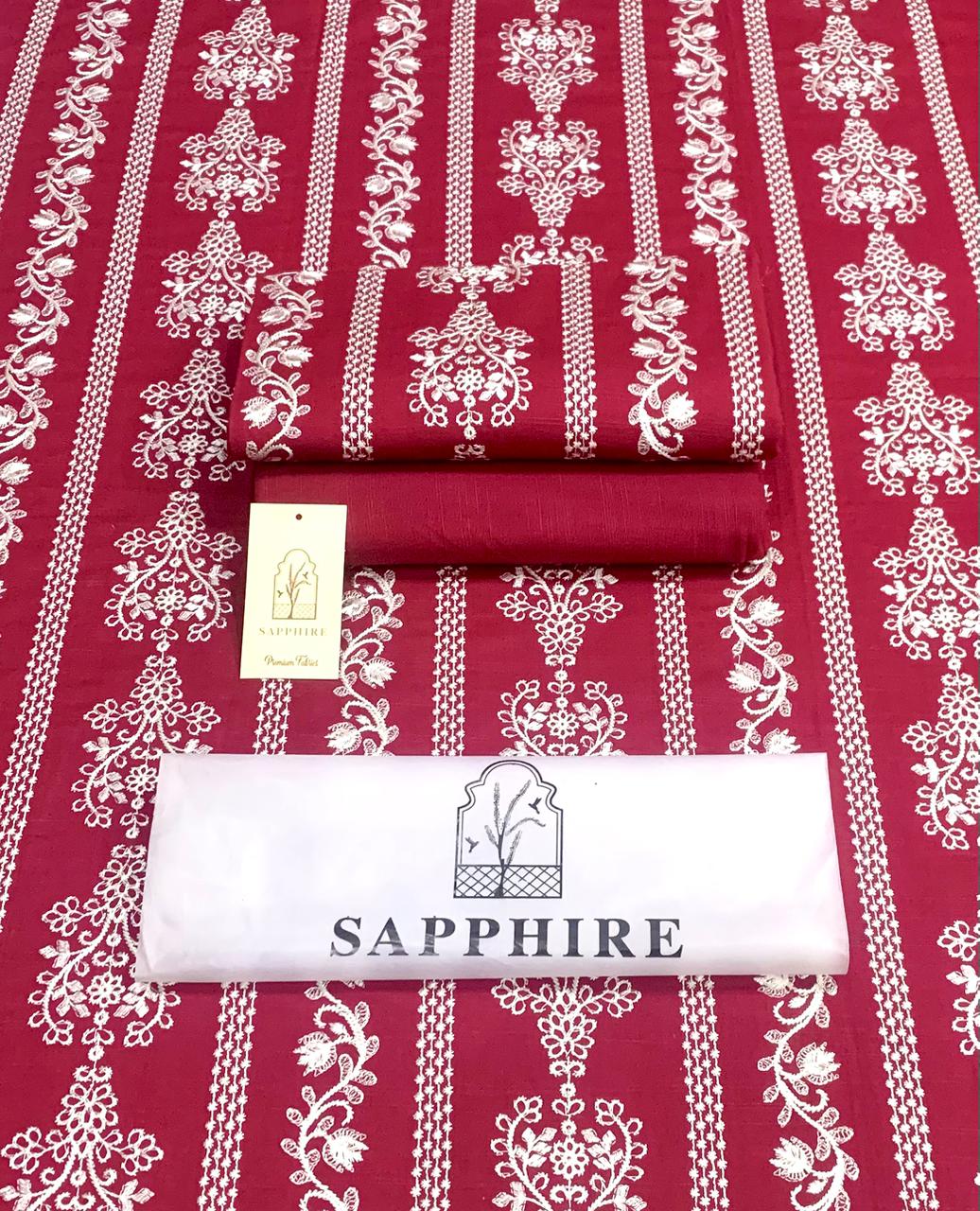 Women's premium 2-piece embroidered Khaddar suit with full embroidery and dyed trouser – Winter Collection 2025