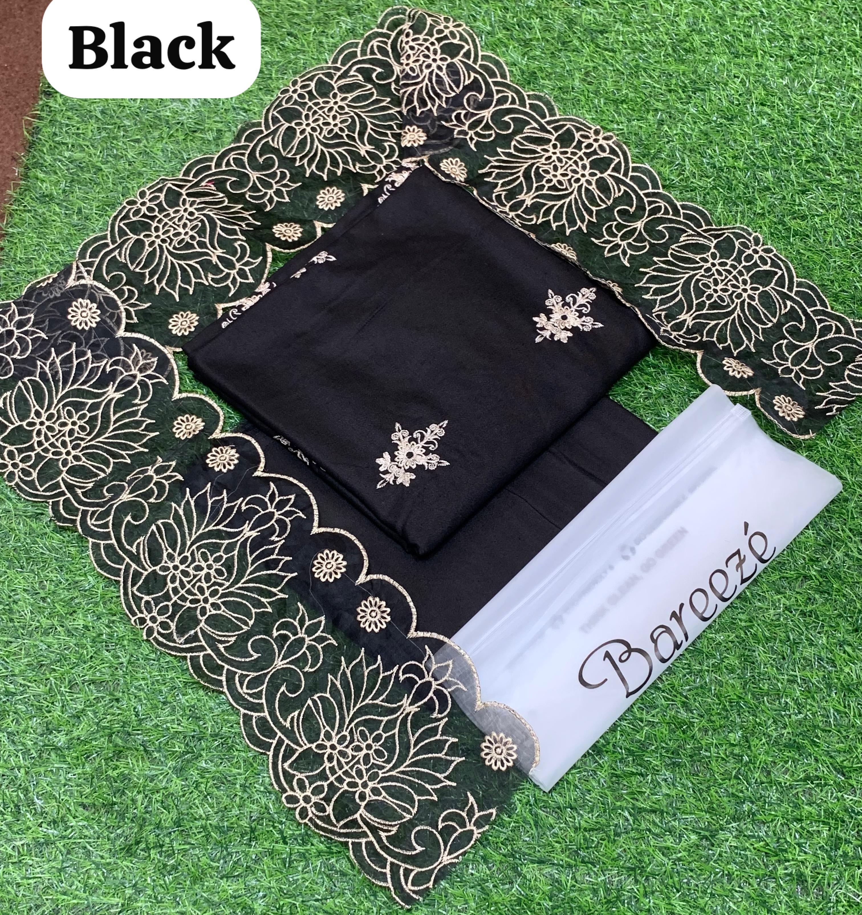 Women's luxury embroidered 2-piece Dhanak suit with double tissue patchwork and dyed trouser – Winter Collection 2025