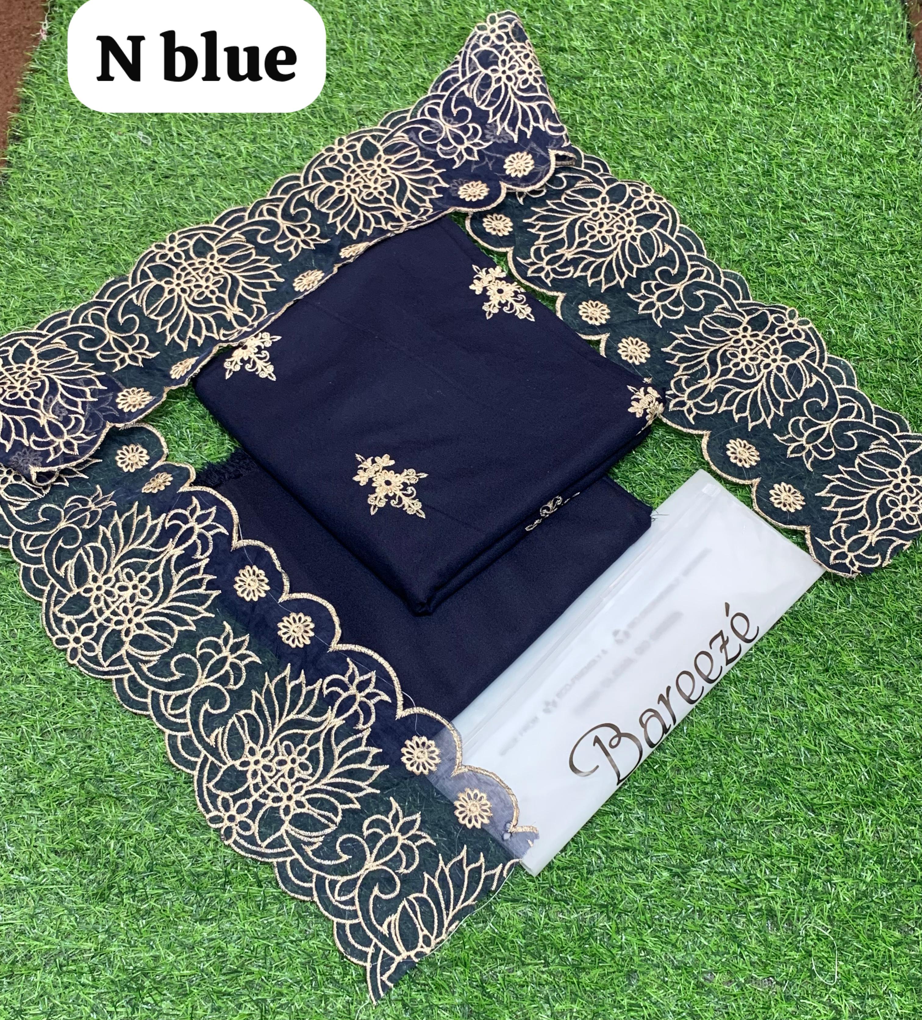 Women's luxury embroidered 2-piece Dhanak suit with double tissue patchwork and dyed trouser – Winter Collection 2025