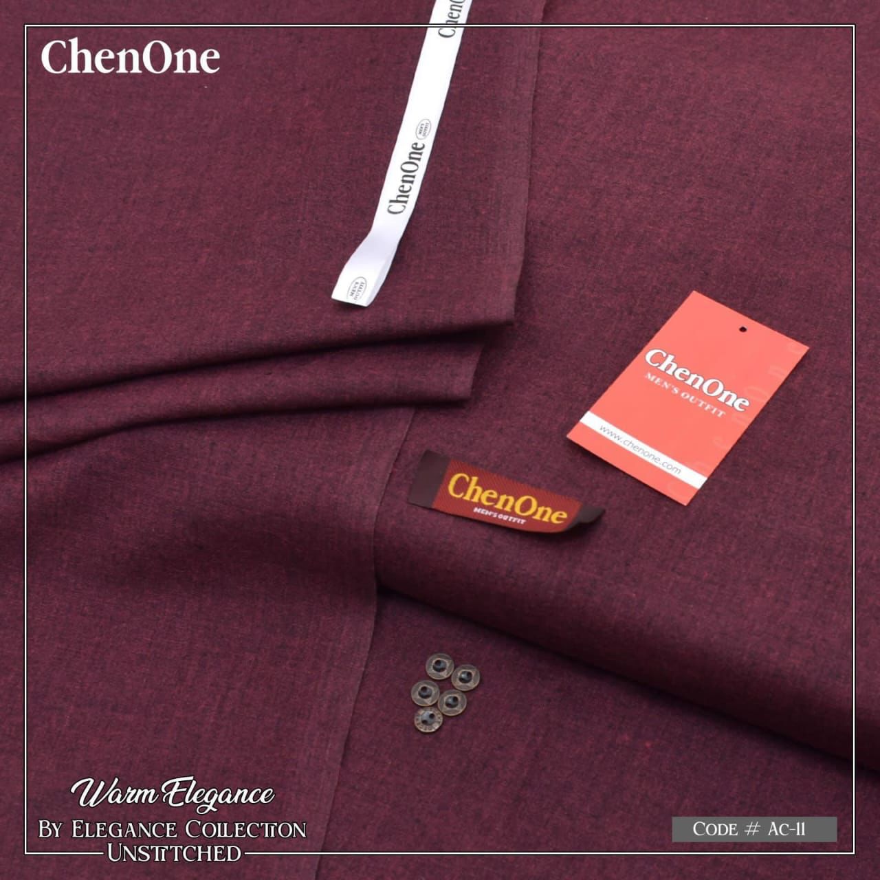 Men’s premium Hunza wool unstitched winter suit in multiple colors with fancy buttons and luxury packaging – 2025 Collection