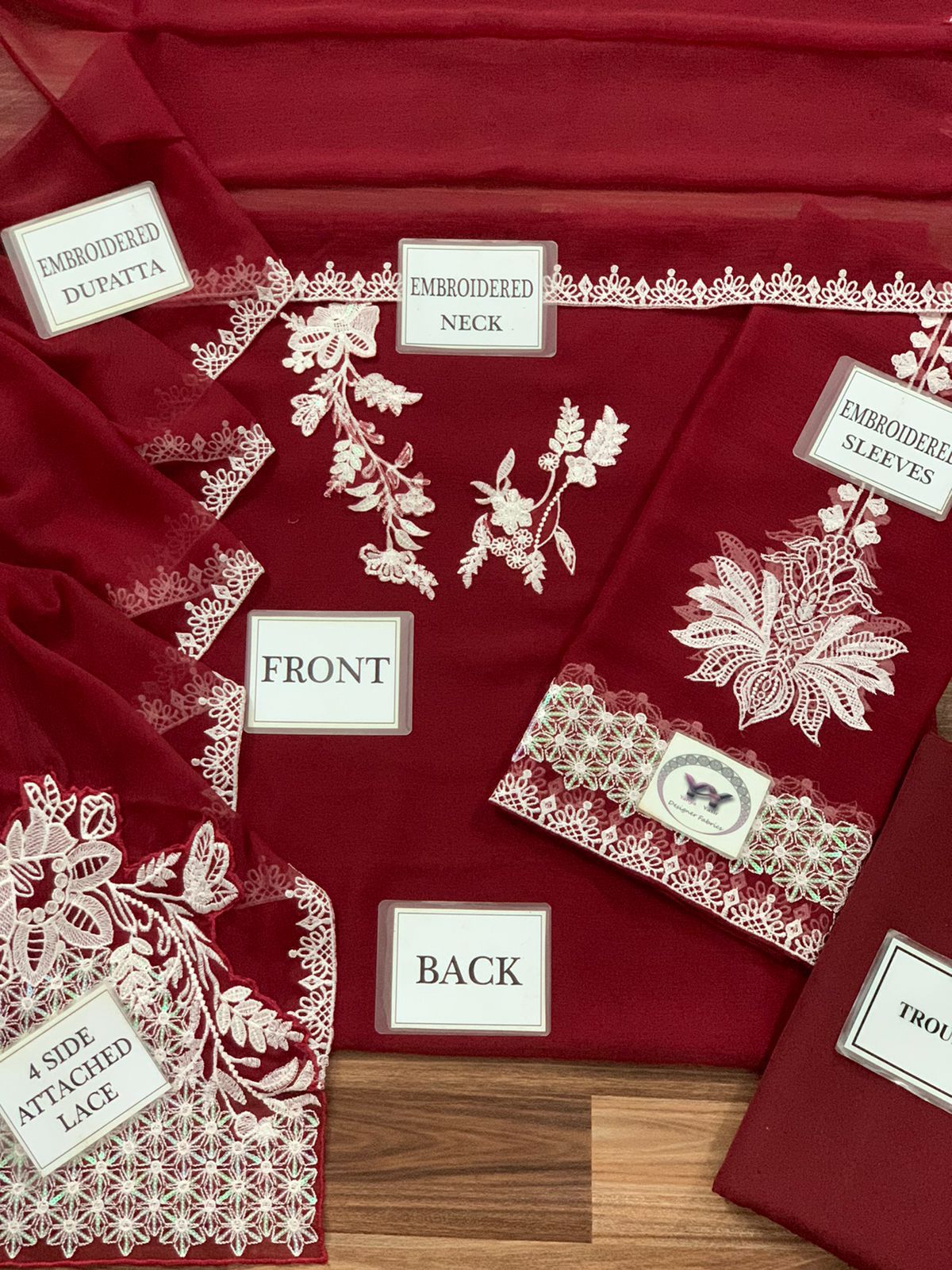 Women's luxury embroidered chiffon 3-piece festive suit with heavy dupatta, embroidered neck, and malai trouser – Festive Collection 2025/26