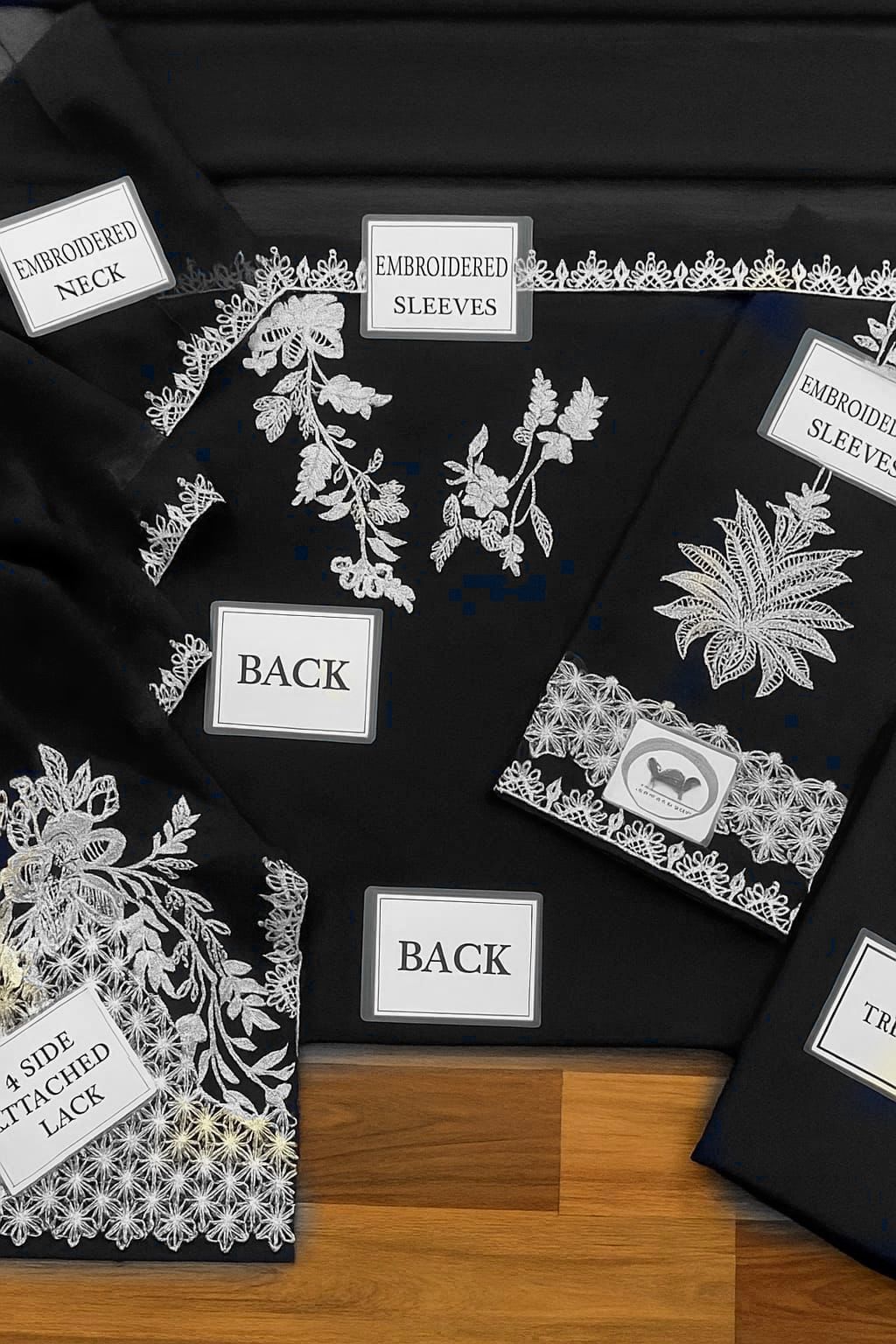 Women's luxury embroidered chiffon 3-piece festive suit with heavy dupatta, embroidered neck, and malai trouser – Festive Collection 2025/26