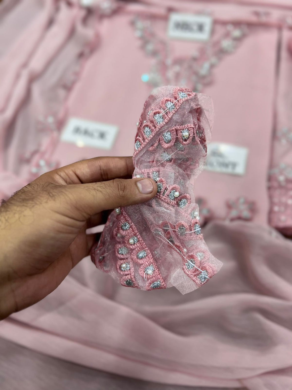 Luxury Hand-Embellished Chiffon 3-Piece Festive Suit