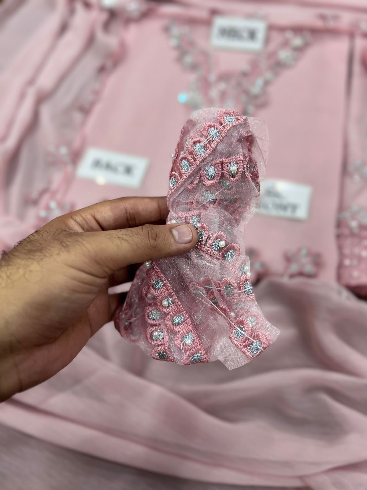 Luxury Hand-Embellished Chiffon 3-Piece Festive Suit