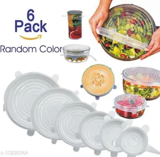 Set of 6 Silicone Stretchable Lids Covers