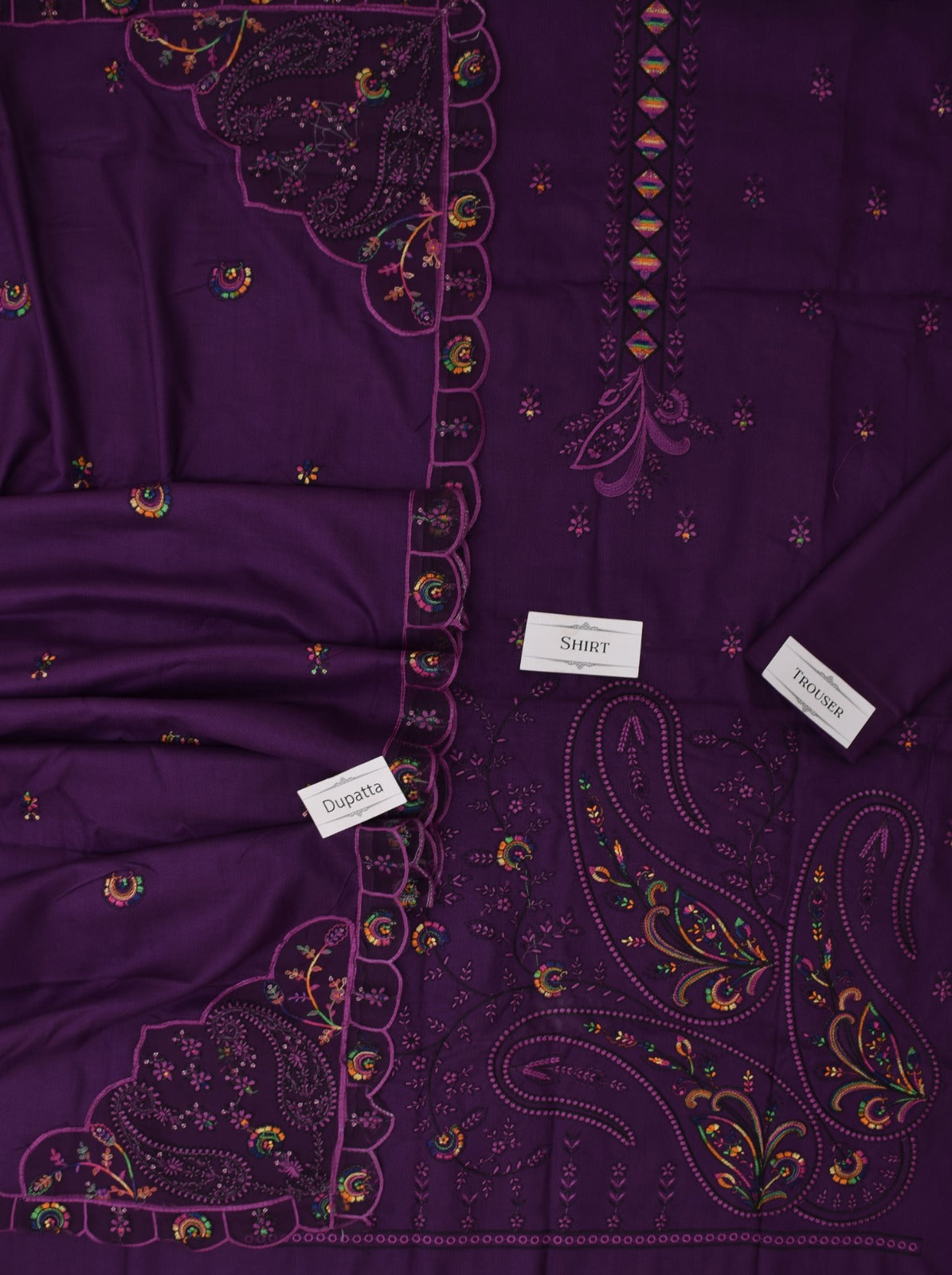 Luxury Embroidered Dhanak 3pc Suit with Boring Daman & Fancy Cutwork Dupatta – Heavy Winter Collection 2025