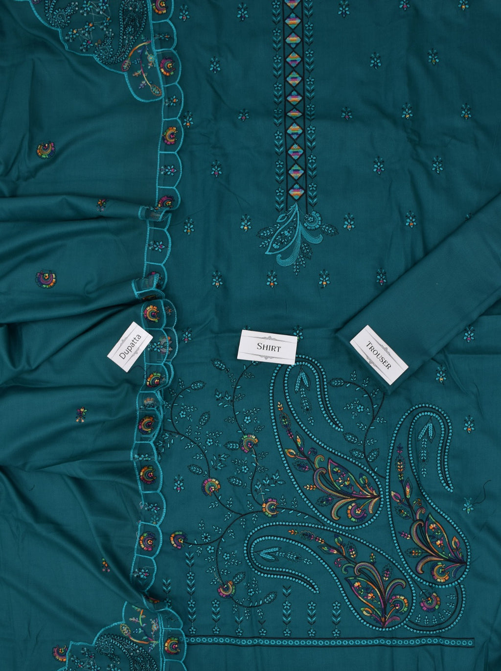 Luxury Embroidered Dhanak 3pc Suit with Boring Daman & Fancy Cutwork Dupatta – Heavy Winter Collection 2025