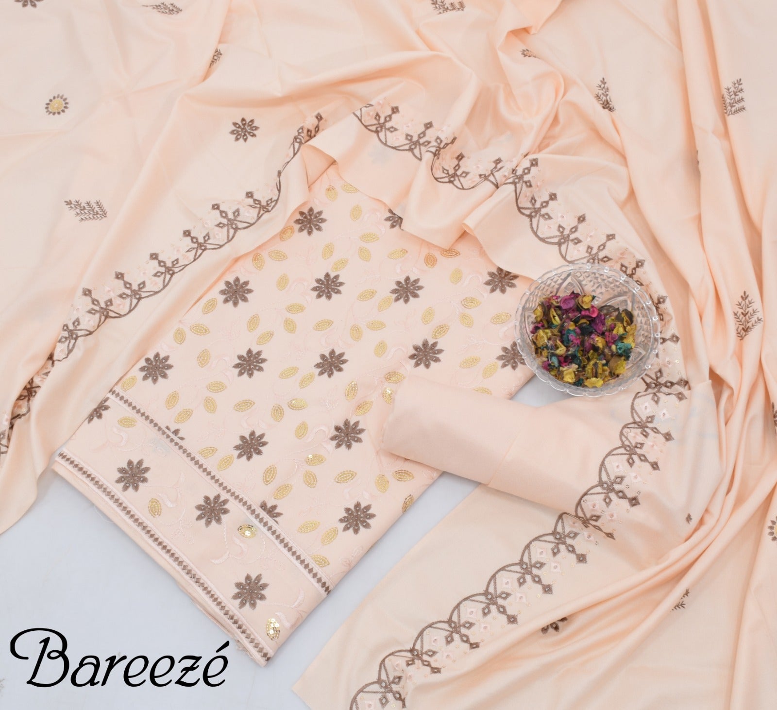 Embroidered Dhanak 3pc Unstitched Winter Suit for Women – Premium Soft Fabric & Elegant Design 2025