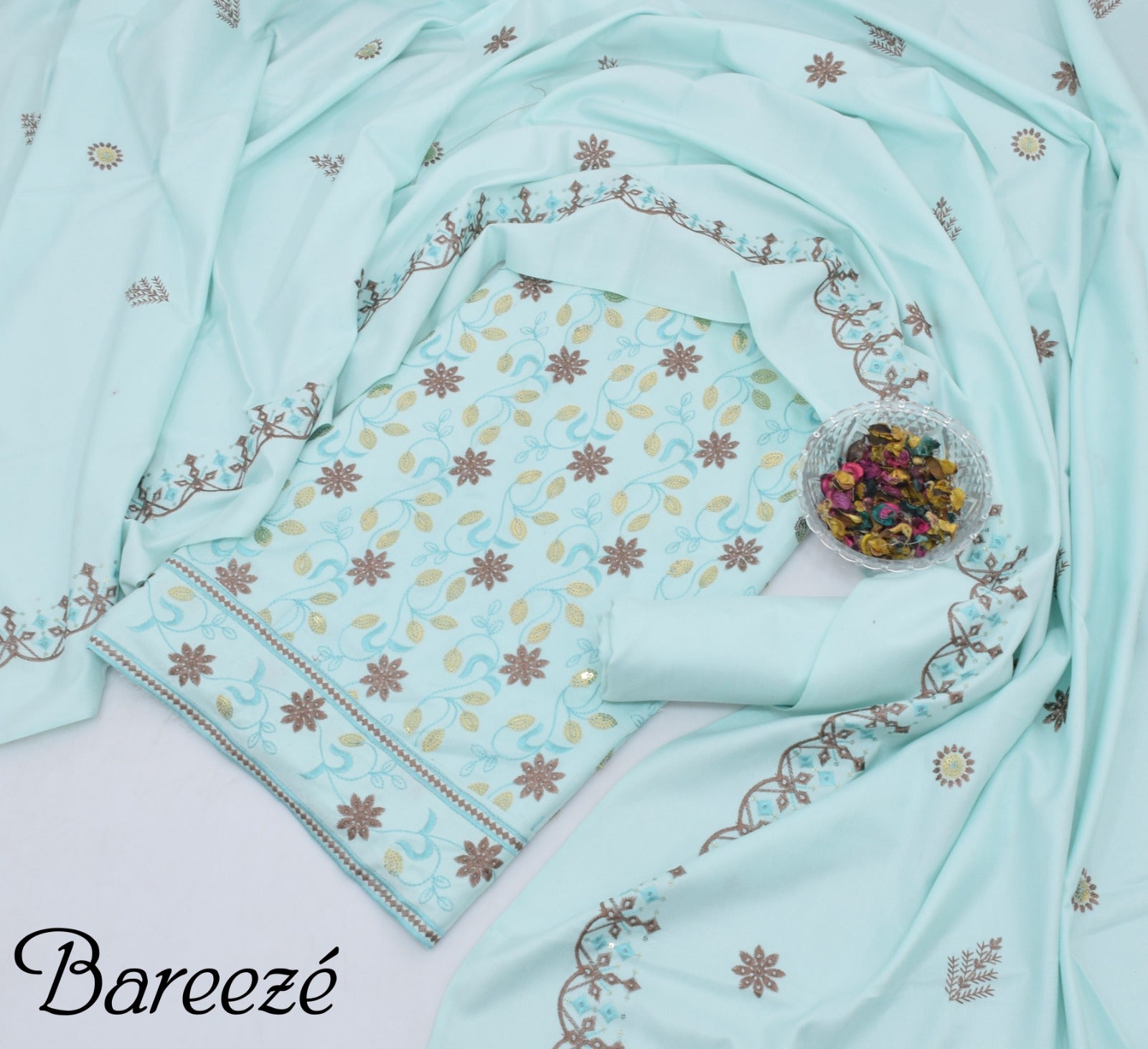 Embroidered Dhanak 3pc Unstitched Winter Suit for Women – Premium Soft Fabric & Elegant Design 2025