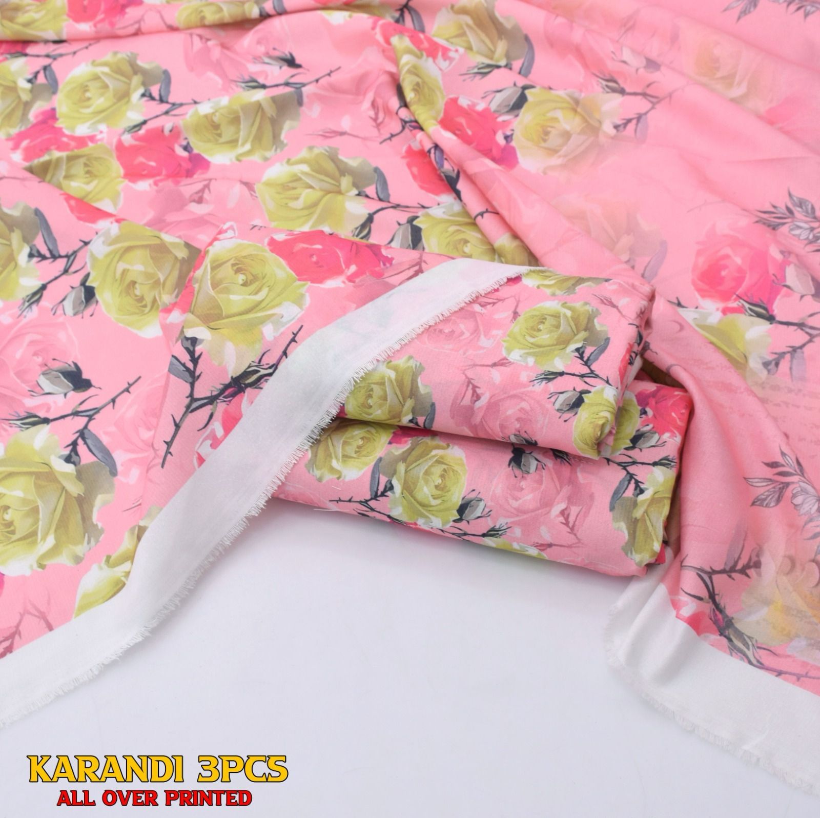 Premium Karandi 3pc Digital Printed Unstitched Winter Suit for Women – Soft Fabric & Vibrant Design 2025