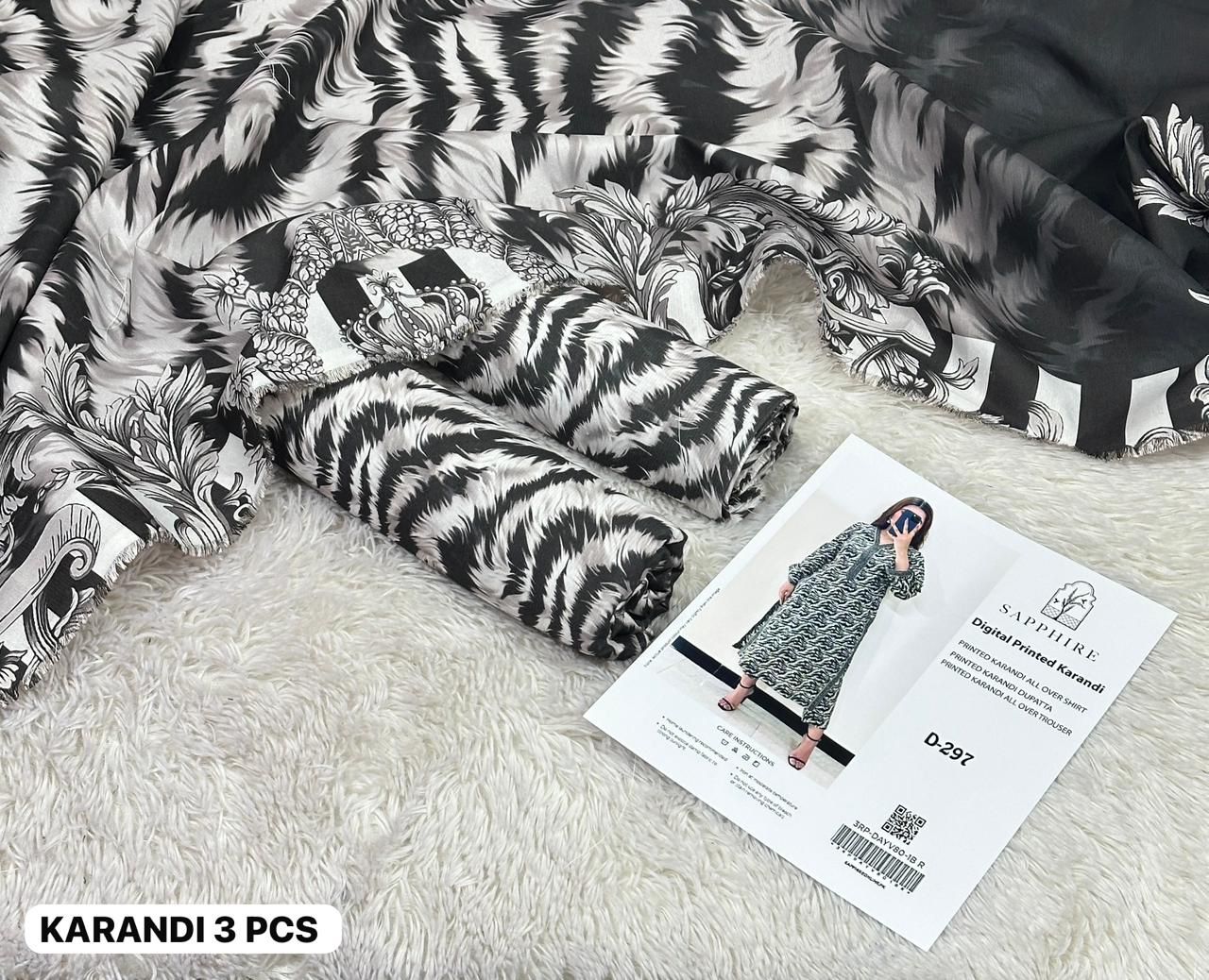 Premium Karandi 3pc Digital Printed Winter Suit for Women – Soft & Elegant 2025