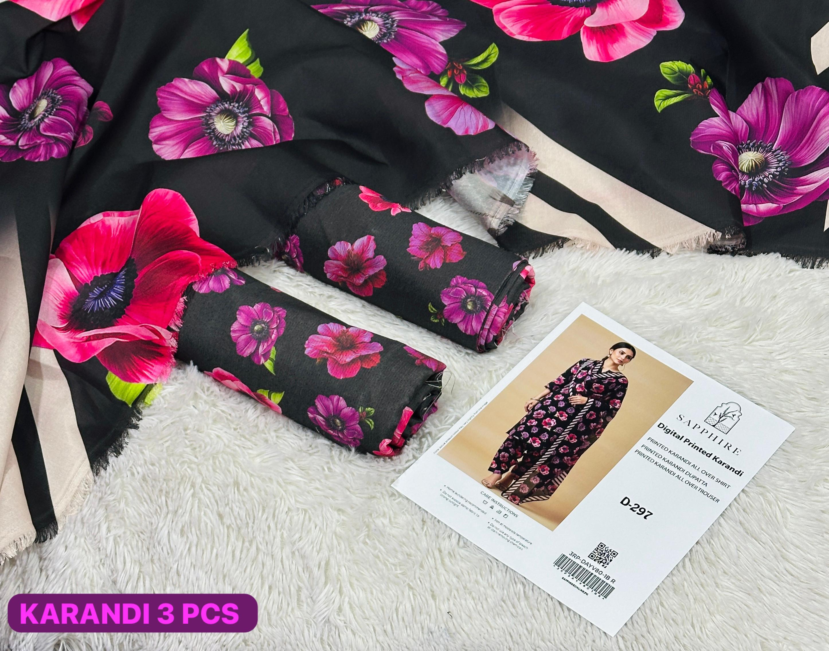 Premium Karandi 3pc Digital Printed Winter Suit for Women – Soft & Elegant 2025