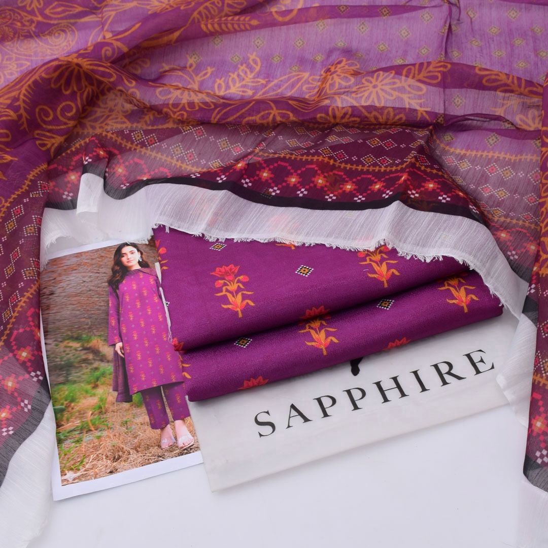 Luxury Dhanak 3pc Digital Printed Winter Suit for Women – Elegant New Collection 2025-2026