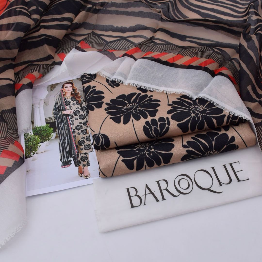 Luxury Dhanak 3pc Digital Printed Winter Suit for Women – Elegant New Collection 2025-2026