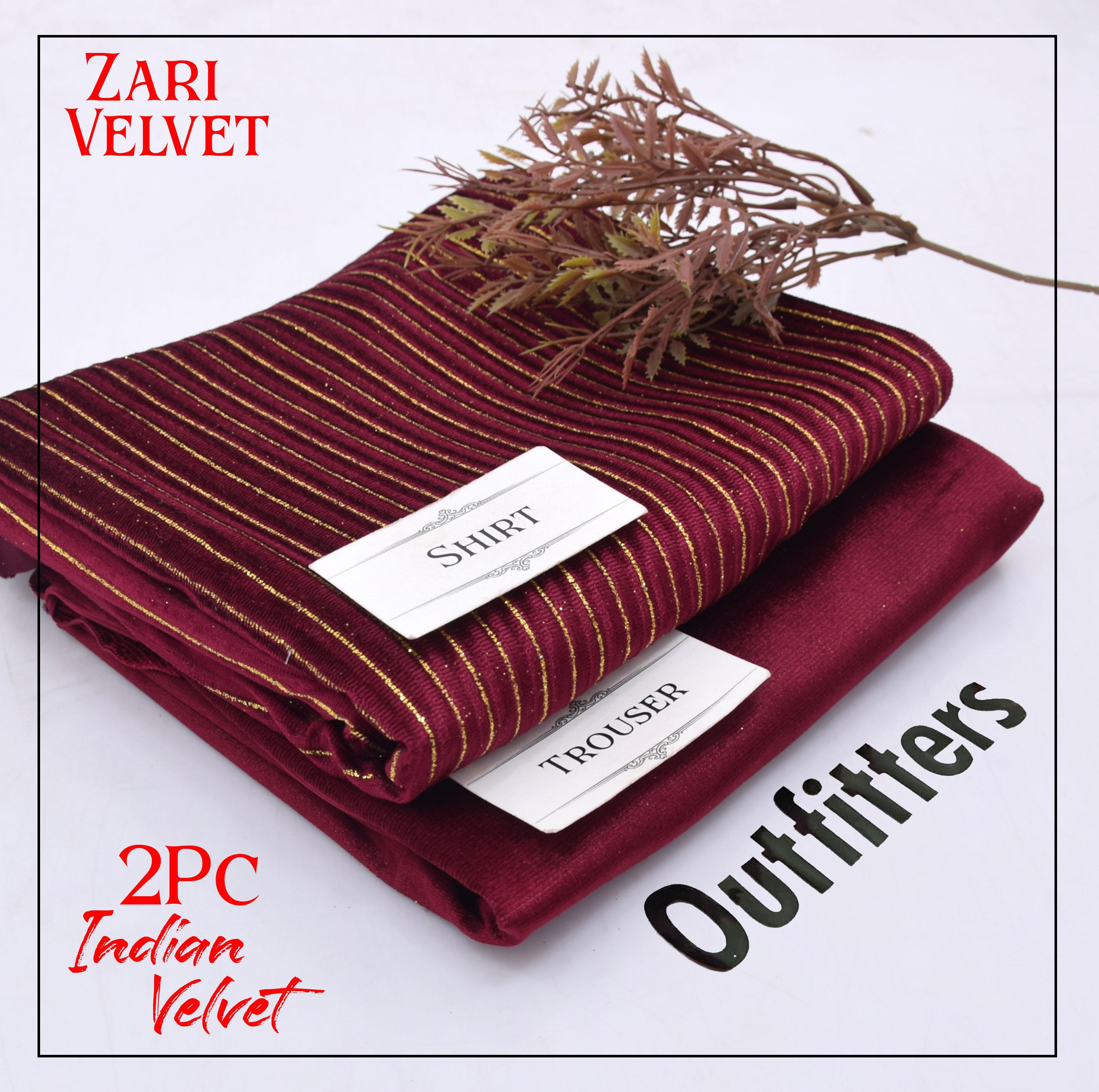 Premium Indian Velvet 2pc Winter Suit for Women – Elegant Chamki Lining Collection 2025