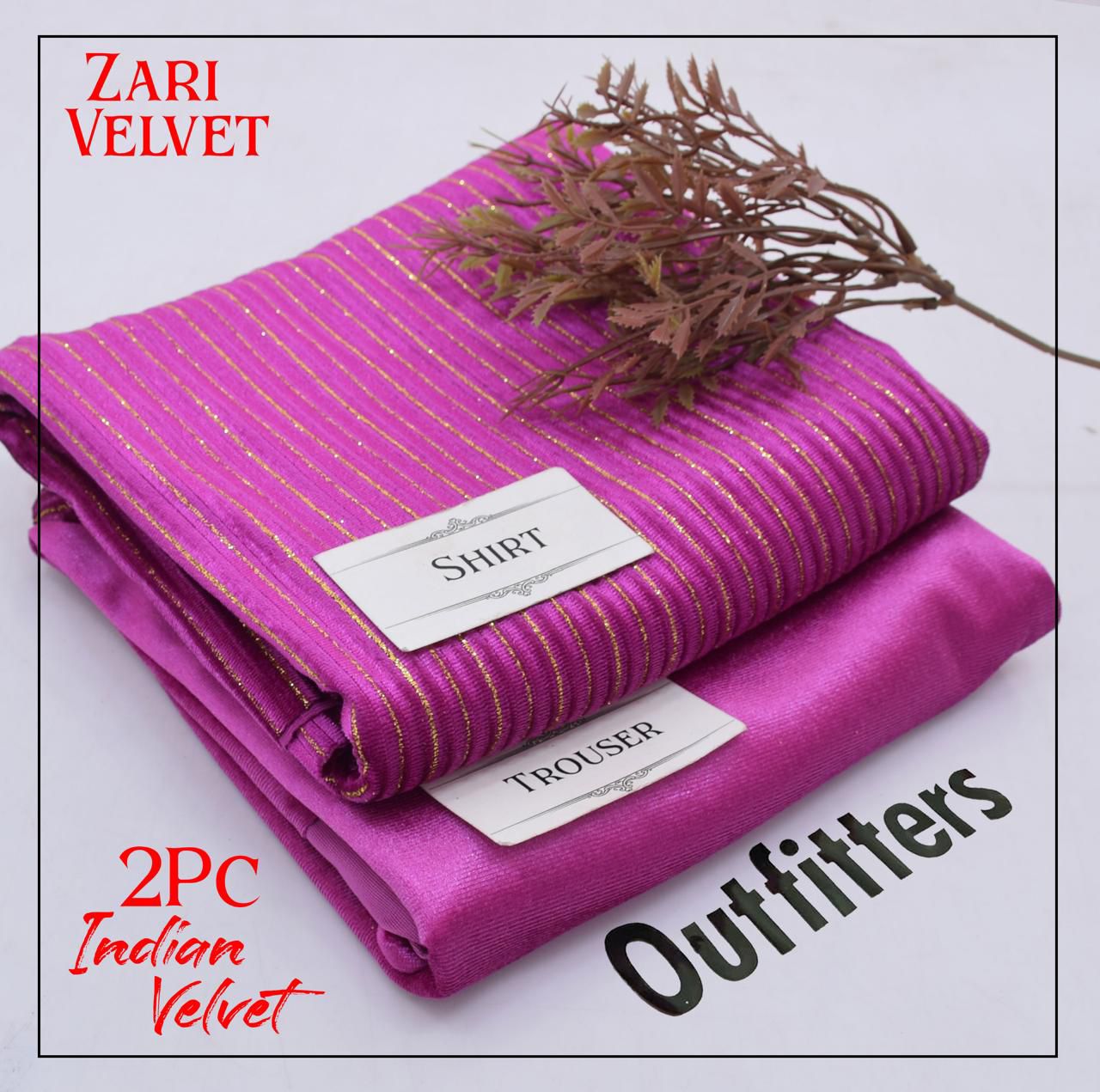 Premium Indian Velvet 2pc Winter Suit for Women – Elegant Chamki Lining Collection 2025