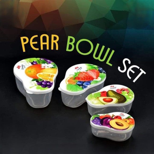 Pear-Shaped Food Storage Container Set – 4-Piece Airtight Kitchen Organizers