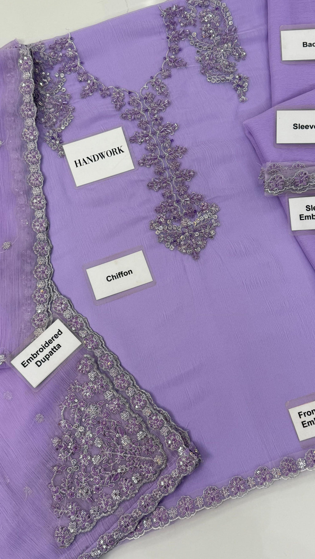 Luxury Chiffon Embroidered Formal Dress – 3 Piece Unstitched