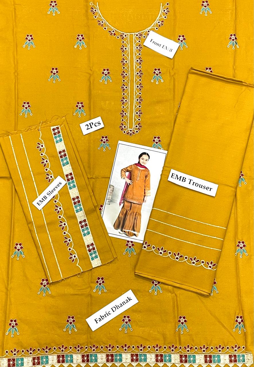 Girls Premium Embroidered Party Wear Set (5-15 Years)