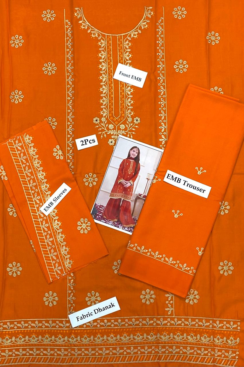 Girls Premium Embroidered Party Wear Set (5-15 Years)