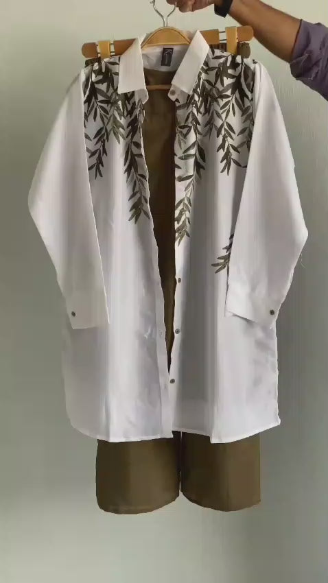 3 Piece Stitched Set – Printed Shirt, Cargo Trouser & Inner