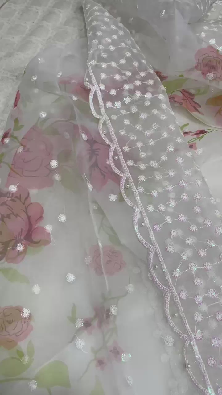 Luxury Organza 3PC Unstitched – Timeless Elegance