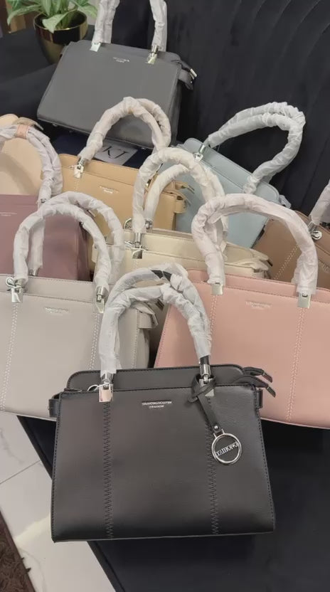Imported stylish handbag for women with long belt and zipper Pakistan