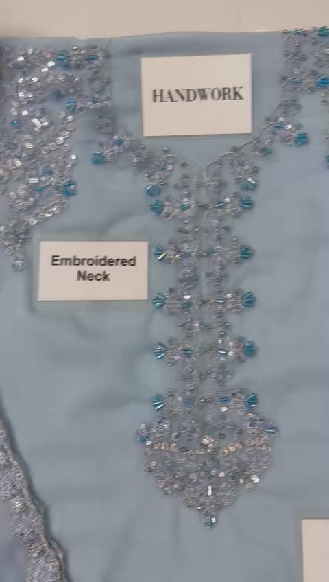 Luxury Chiffon Embroidered Formal Dress – 3 Piece Unstitched