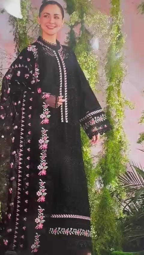 Blossom Grace – Luxury Embroidered Lawn 3-Piece Set