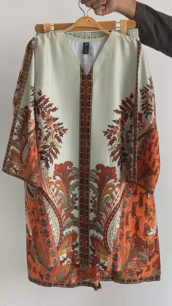 Stitched 2 piece printed summer outfit for women in premium grip fabric