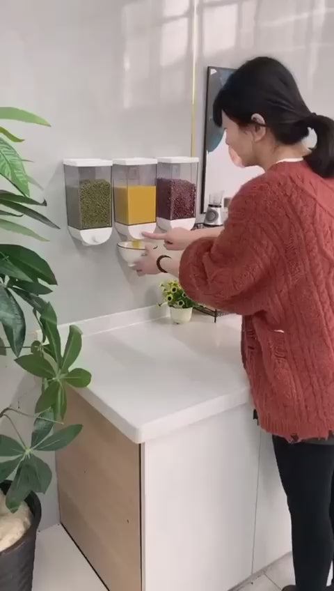 Wall-Mounted Self-Adhesive Cereal Dispenser Box – 1500ML / 1.5Kg Capacity