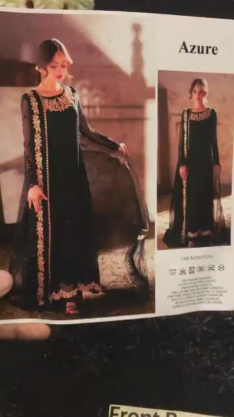 Chiffon Embroidered Unstitched 3PC Dress – Luxury Edition