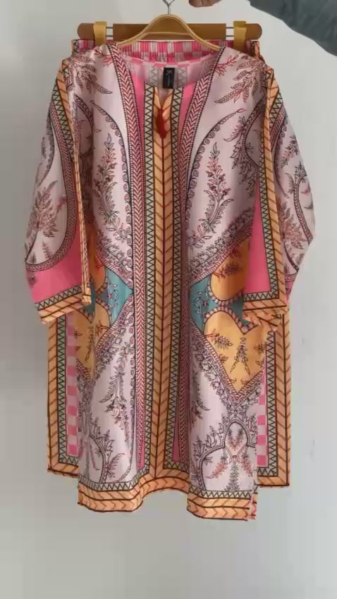 Stitched 2 piece printed suit Pakistan, premium grip fabric dress, stitched printed shirt and trouser set, casual wear ladies outfit 2025, daily wear stitched 2 piece dress