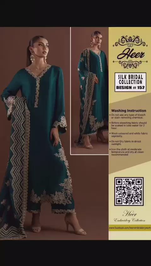 Heavily embroidered daman with chak embroidery border