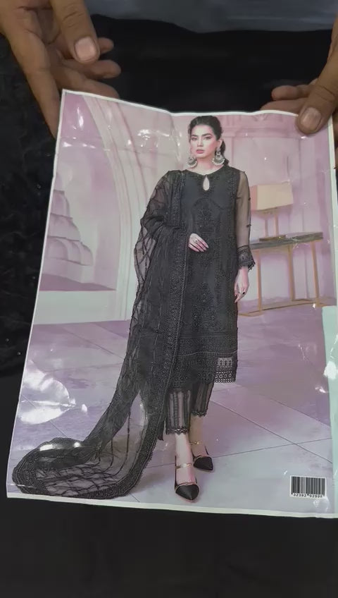 Wedding edition net embroidered dress with adda handwork, sequence dupatta, organza daman tassels and silk trouser for women in Pakistan