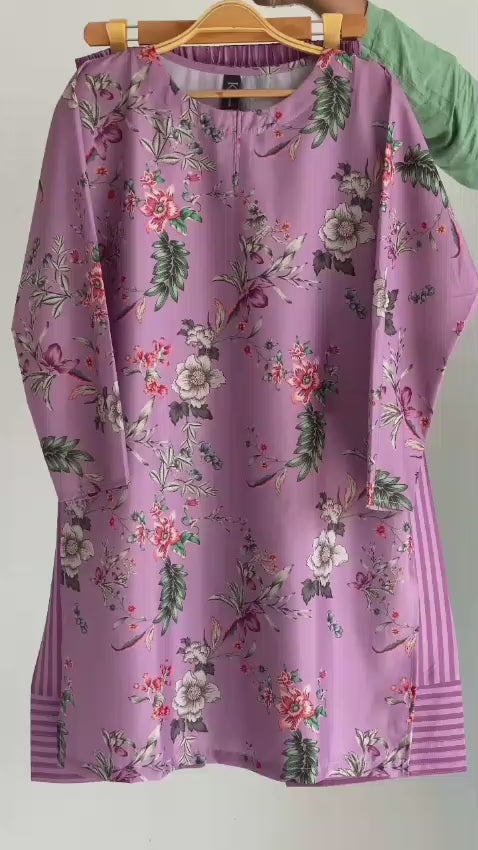 Stitched 2 Piece – Printed Shirt & Farshi Shalwar | Summer Collection