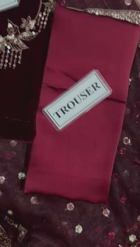 Unstitched Saree Fabric Set with Velvet, Net, and Satin Silk – Buyfromdanish.com