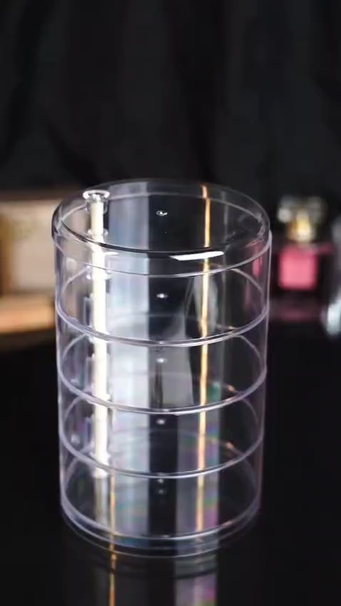 4-Layer Rotating Jewelry Makeup Organizer Box