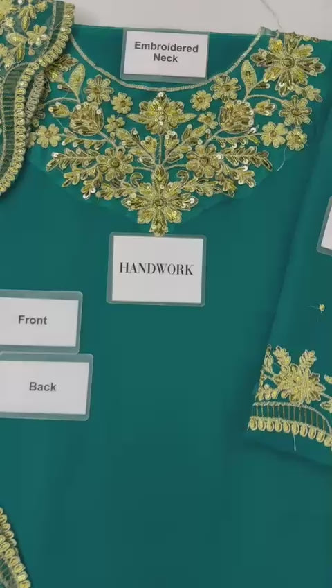 Premium Chiffon Embroidered 3Pc Suit For Weddings